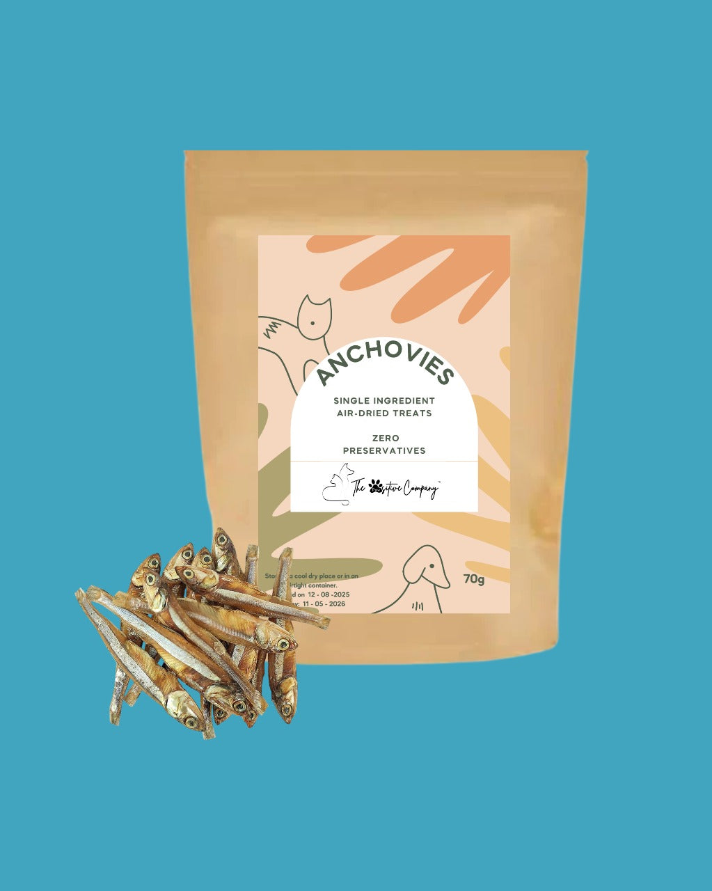 Anchovies - Air-dried Treats for Cats & Dogs - 70g