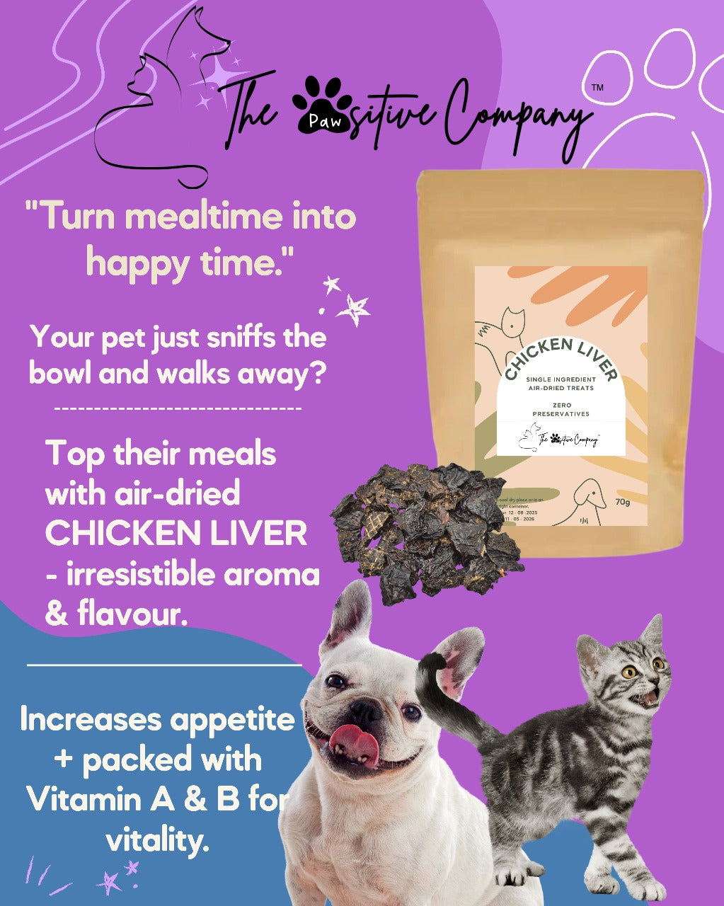 Chicken Liver - Air-dried Treats for Cats & Dogs - 70g