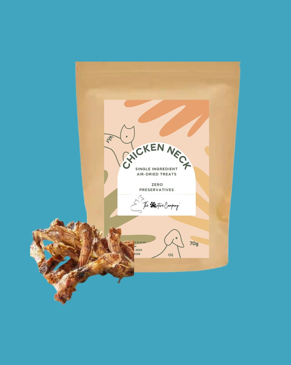 Chicken Neck - Air-dried Treats for Cats & Dogs - 70g